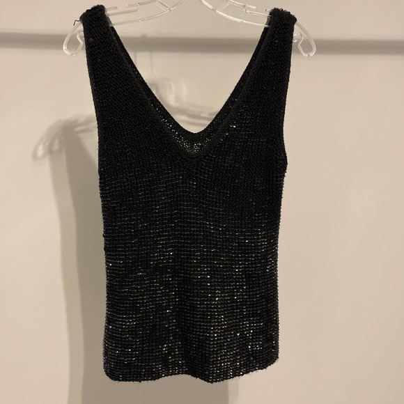 Alberto Makali Black Sequined Tank V-neck V-back‎ Medium Stretch Pre-owned - Picture 3 of 8